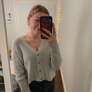 Grey Button-up Cardigan